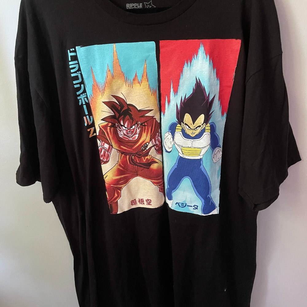 DBZ Dragon Ball Z T-Shirt XL Black Goku Vegeta 90s Retro VTG Fade Anime Tee